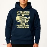 My Grandson Has Your Back Proud Army Grandpa Gift Hoodie thumb 2