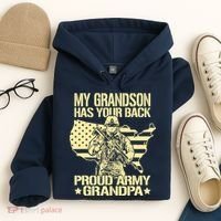 My Grandson Has Your Back Proud Army Grandpa Gift Hoodie thumb 4