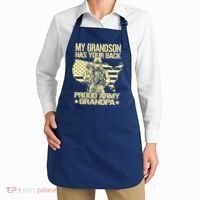 My Grandson Has Your Back Proud Army Grandpa Gift Apron thumb 2