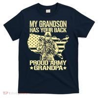 My Grandson Has Your Back Proud Army Grandpa Gift T-Shirt thumb 0