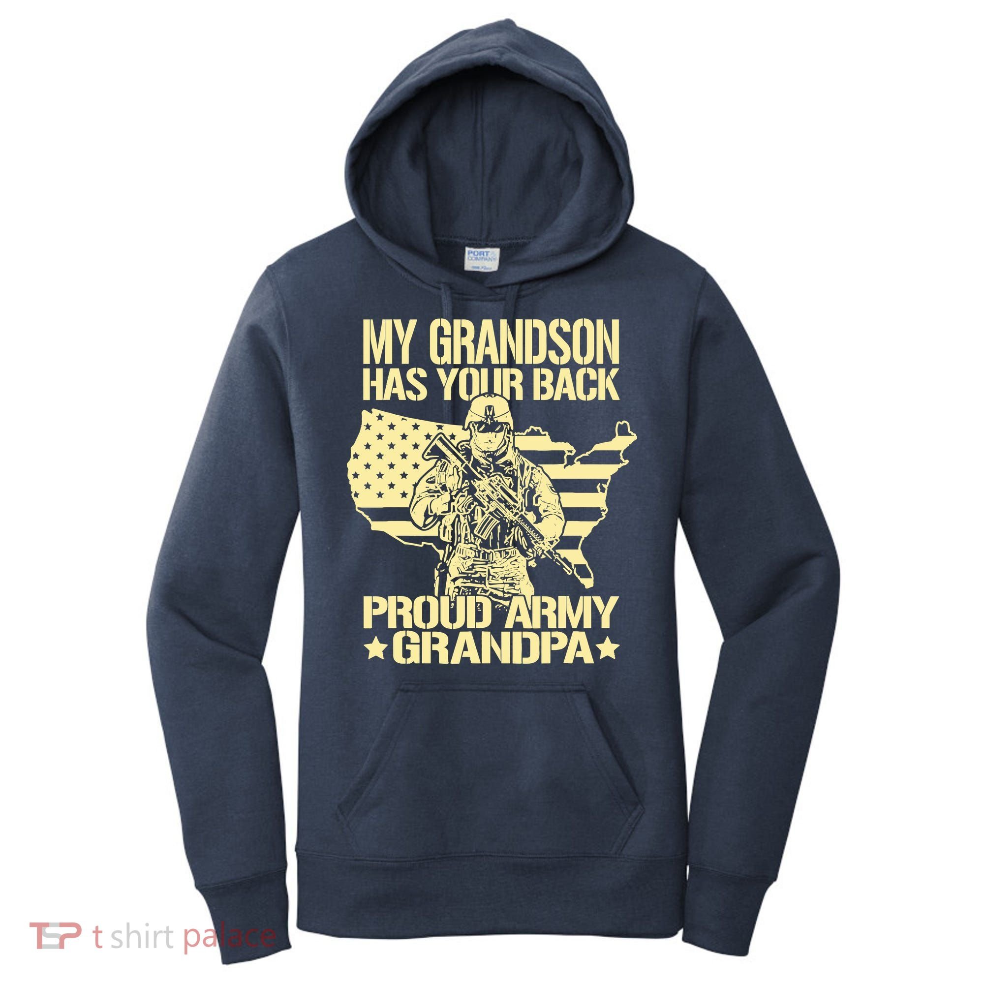 My Grandson Has Your Back Proud Army Grandpa Gift Women's Hoodie