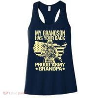 My Grandson Has Your Back Proud Army Grandpa Gift Women's Tank Top thumb 0