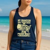 My Grandson Has Your Back Proud Army Grandpa Gift Women's Tank Top thumb 2