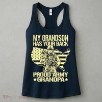 My Grandson Has Your Back Proud Army Grandpa Gift Women's Tank Top thumb 3