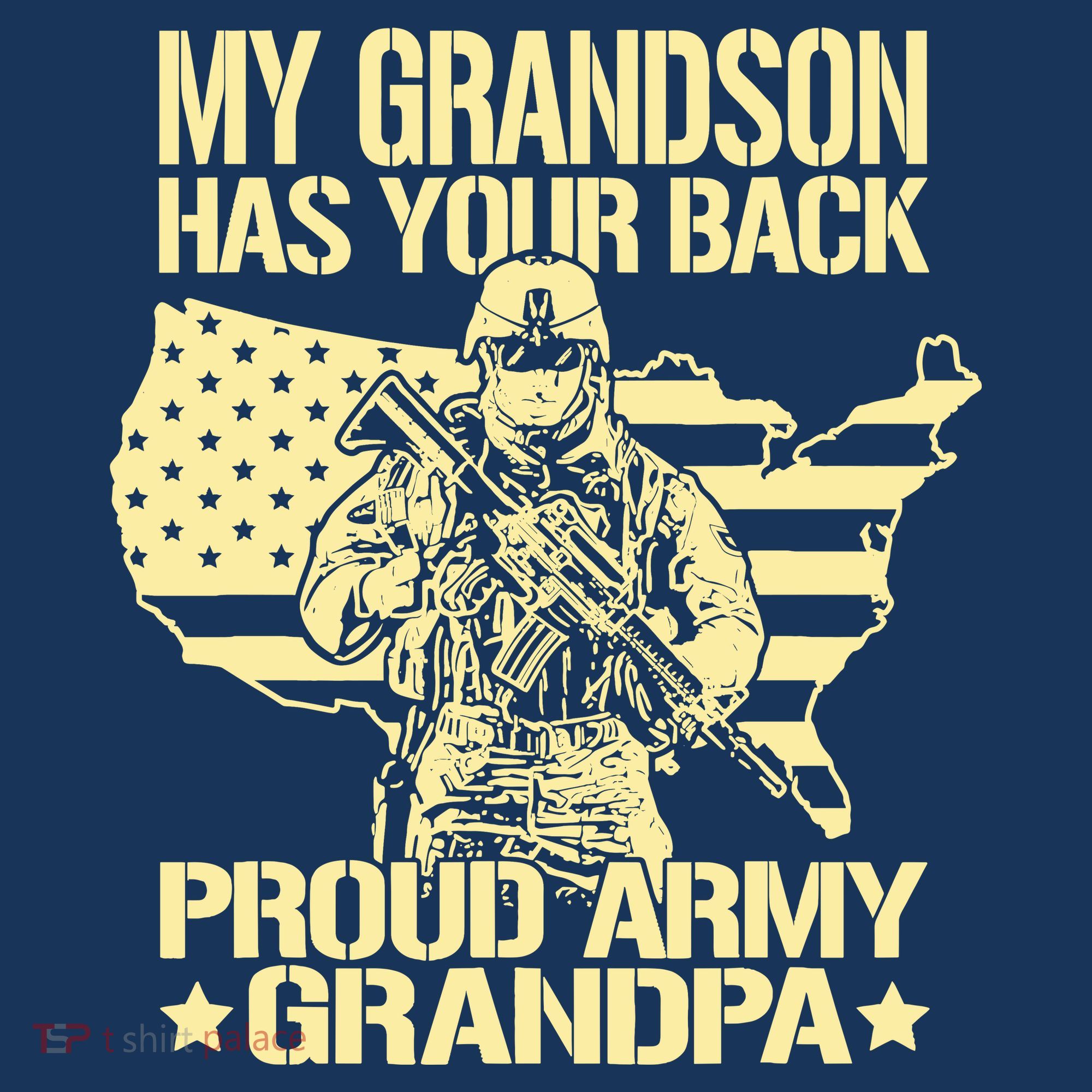 My Grandson Has Your Back Proud Army Grandpa Gift Women's Tank Top