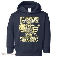 My Grandson Has Your Back Proud Army Grandpa Gift Toddler Hoodie thumb 0