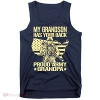 My Grandson Has Your Back Proud Army Grandpa Gift Tank Top thumb 0
