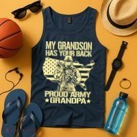 My Grandson Has Your Back Proud Army Grandpa Gift Tank Top thumb 4