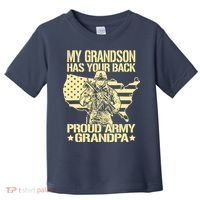 My Grandson Has Your Back Proud Army Grandpa Gift Toddler T-Shirt thumb 0