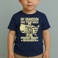 My Grandson Has Your Back Proud Army Grandpa Gift Toddler T-Shirt thumb 2