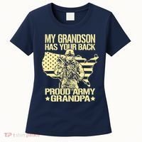 My Grandson Has Your Back Proud Army Grandpa Gift Women's T-Shirt thumb 0