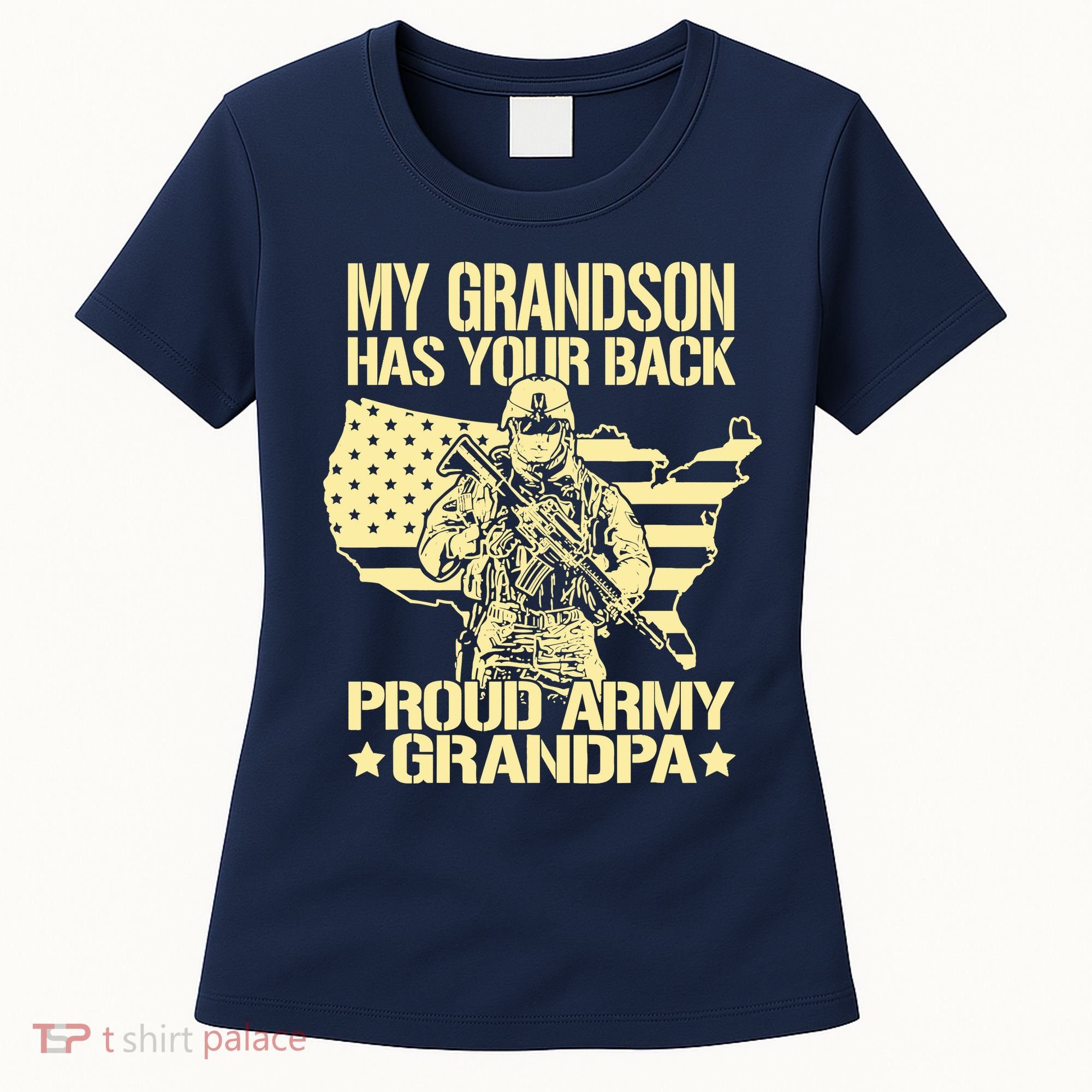 My Grandson Has Your Back Proud Army Grandpa Gift Women's T-Shirt