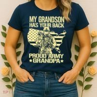 My Grandson Has Your Back Proud Army Grandpa Gift Women's T-Shirt thumb 2