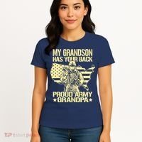 My Grandson Has Your Back Proud Army Grandpa Gift Women's T-Shirt thumb 4