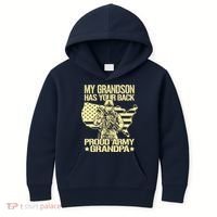 My Grandson Has Your Back Proud Army Grandpa Gift Kids Hoodie thumb 0