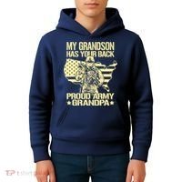 My Grandson Has Your Back Proud Army Grandpa Gift Kids Hoodie thumb 4