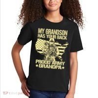 My Grandson Has Your Back Proud Army Grandpa Gift Kids T-Shirt thumb 2