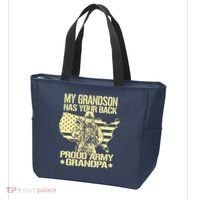 My Grandson Has Your Back Proud Army Grandpa Gift Tote Bag thumb 3
