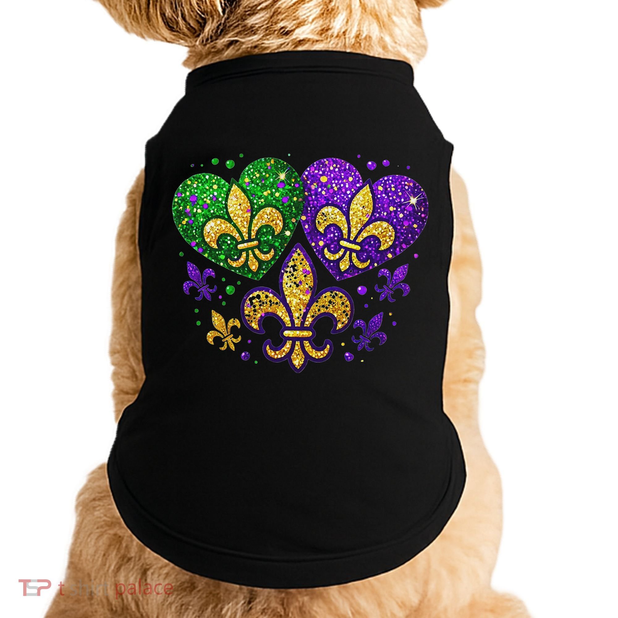 Mardi Gras Heart Fleur De Lis Symbol Carnival Women Doggie Tank