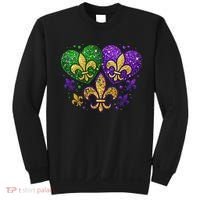 Mardi Gras Heart Fleur De Lis Symbol Carnival Women Sweatshirt thumb 0