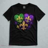 Mardi Gras Heart Fleur De Lis Symbol Carnival Women T-Shirt thumb 5