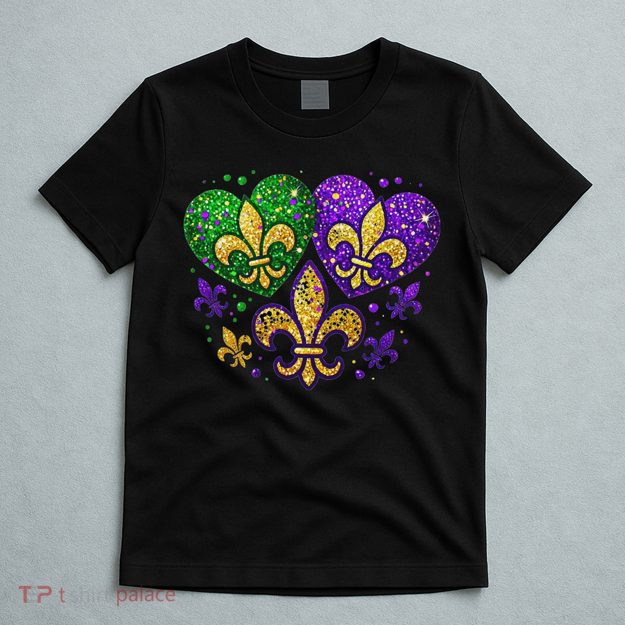 Mardi Gras Heart Fleur De Lis Symbol Carnival Women T-Shirt
