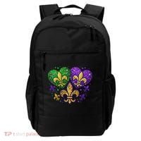 Mardi Gras Heart Fleur De Lis Symbol Carnival Women Backpack thumb 0