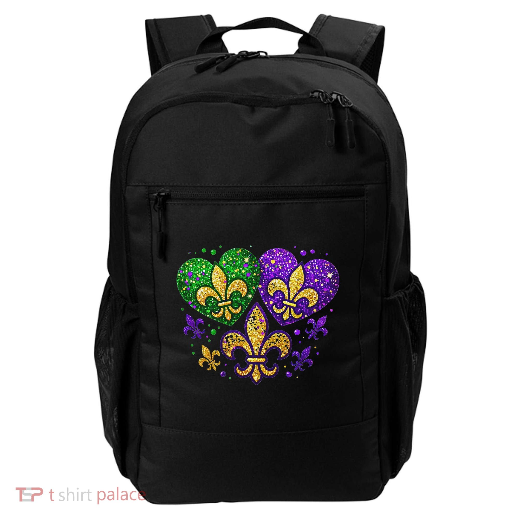 Mardi Gras Heart Fleur De Lis Symbol Carnival Women Backpack