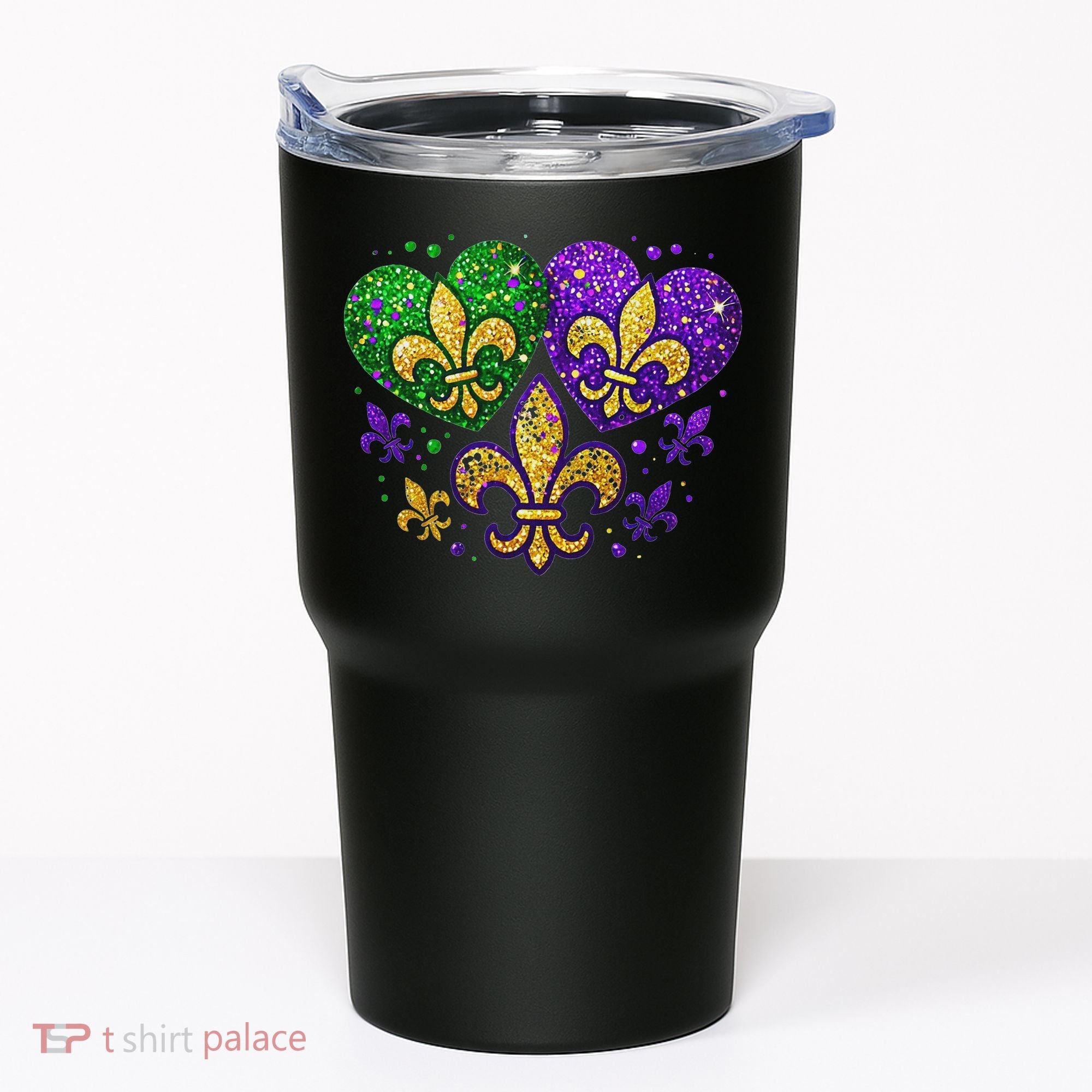 Mardi Gras Heart Fleur De Lis Symbol Carnival Women Tumbler
