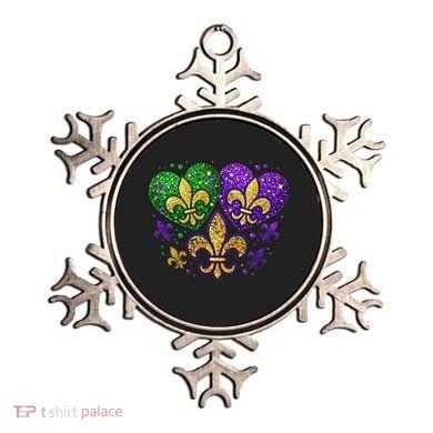Mardi Gras Heart Fleur De Lis Symbol Carnival Women Ornament