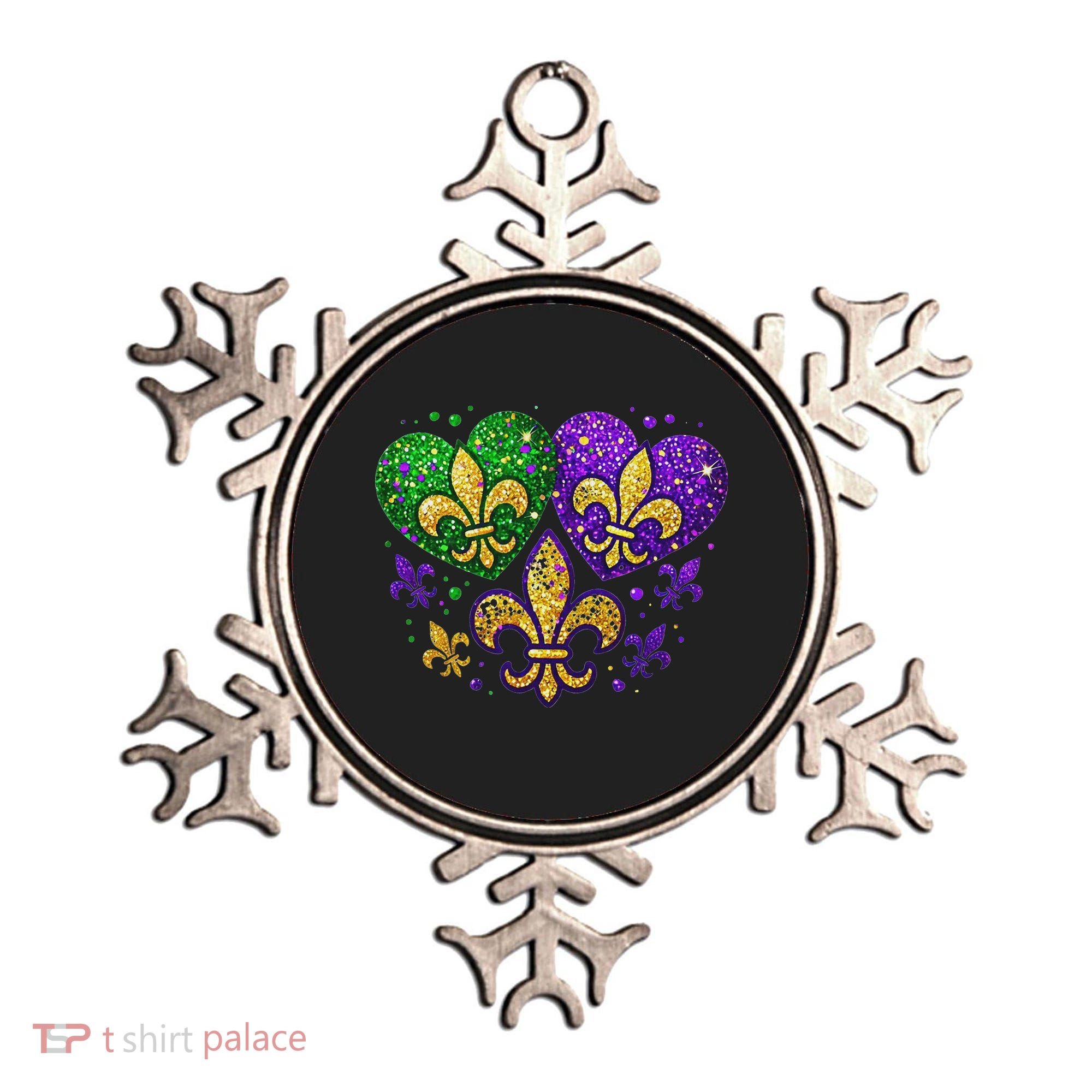 Mardi Gras Heart Fleur De Lis Symbol Carnival Women Ornament