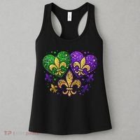 Mardi Gras Heart Fleur De Lis Symbol Carnival Women Women's Tank Top thumb 3