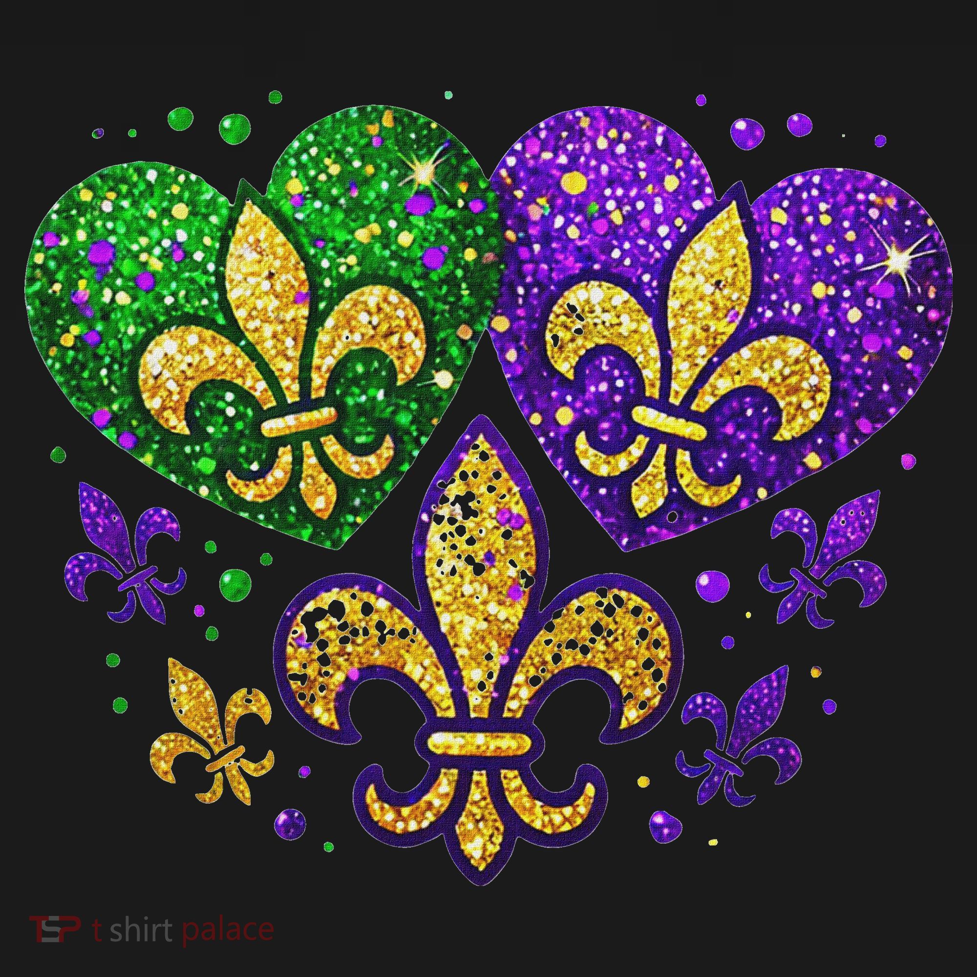 Mardi Gras Heart Fleur De Lis Symbol Carnival Women Women's Tank Top