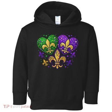 Mardi Gras Heart Fleur De Lis Symbol Carnival Women Toddler Hoodie