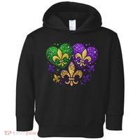 Mardi Gras Heart Fleur De Lis Symbol Carnival Women Toddler Hoodie thumb 0