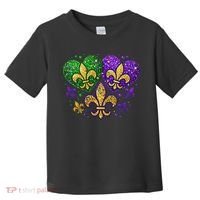 Mardi Gras Heart Fleur De Lis Symbol Carnival Women Toddler T-Shirt thumb 0