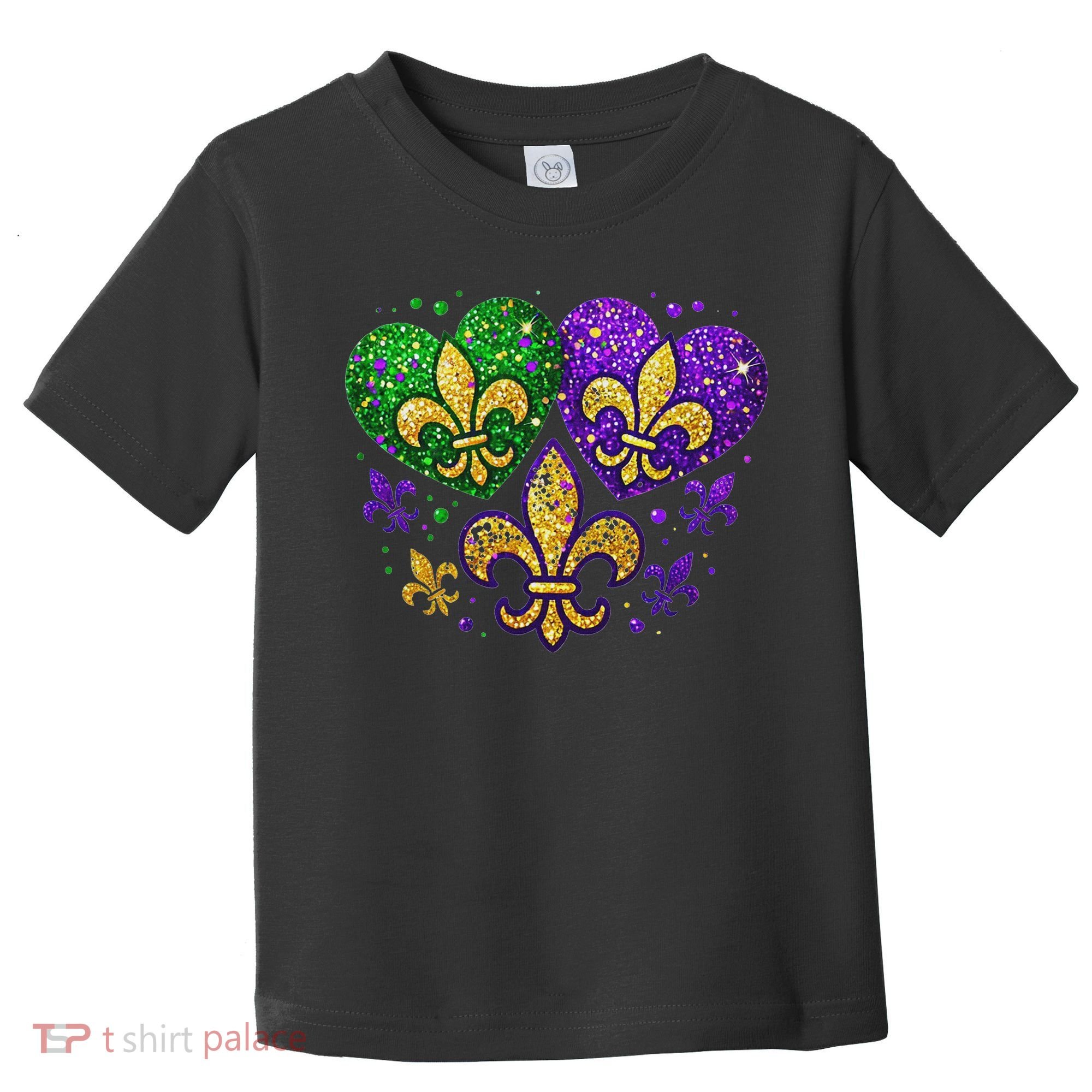 Mardi Gras Heart Fleur De Lis Symbol Carnival Women Toddler T-Shirt