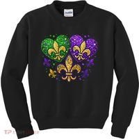 Mardi Gras Heart Fleur De Lis Symbol Carnival Women Kids Sweatshirt thumb 0