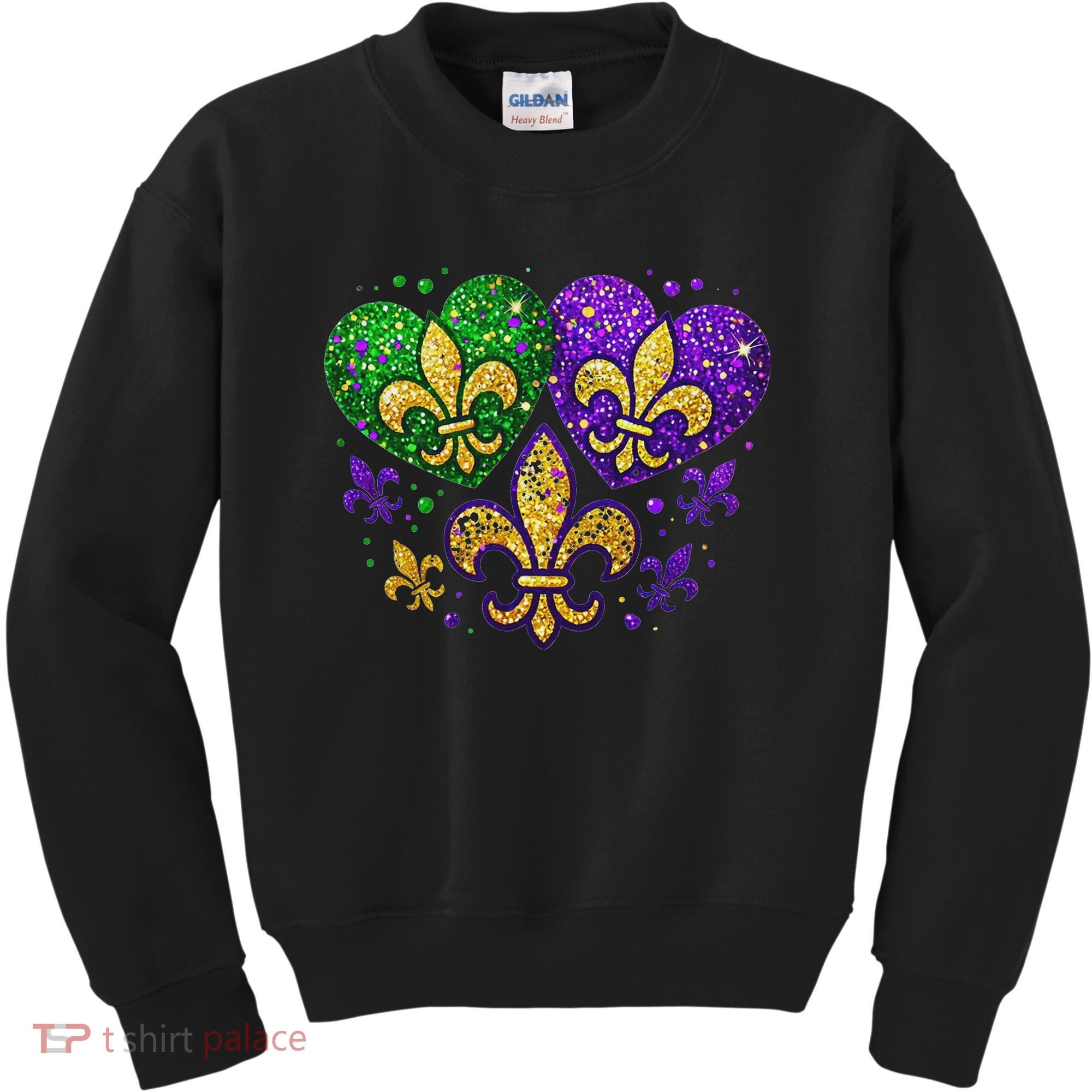 Mardi Gras Heart Fleur De Lis Symbol Carnival Women Kids Sweatshirt