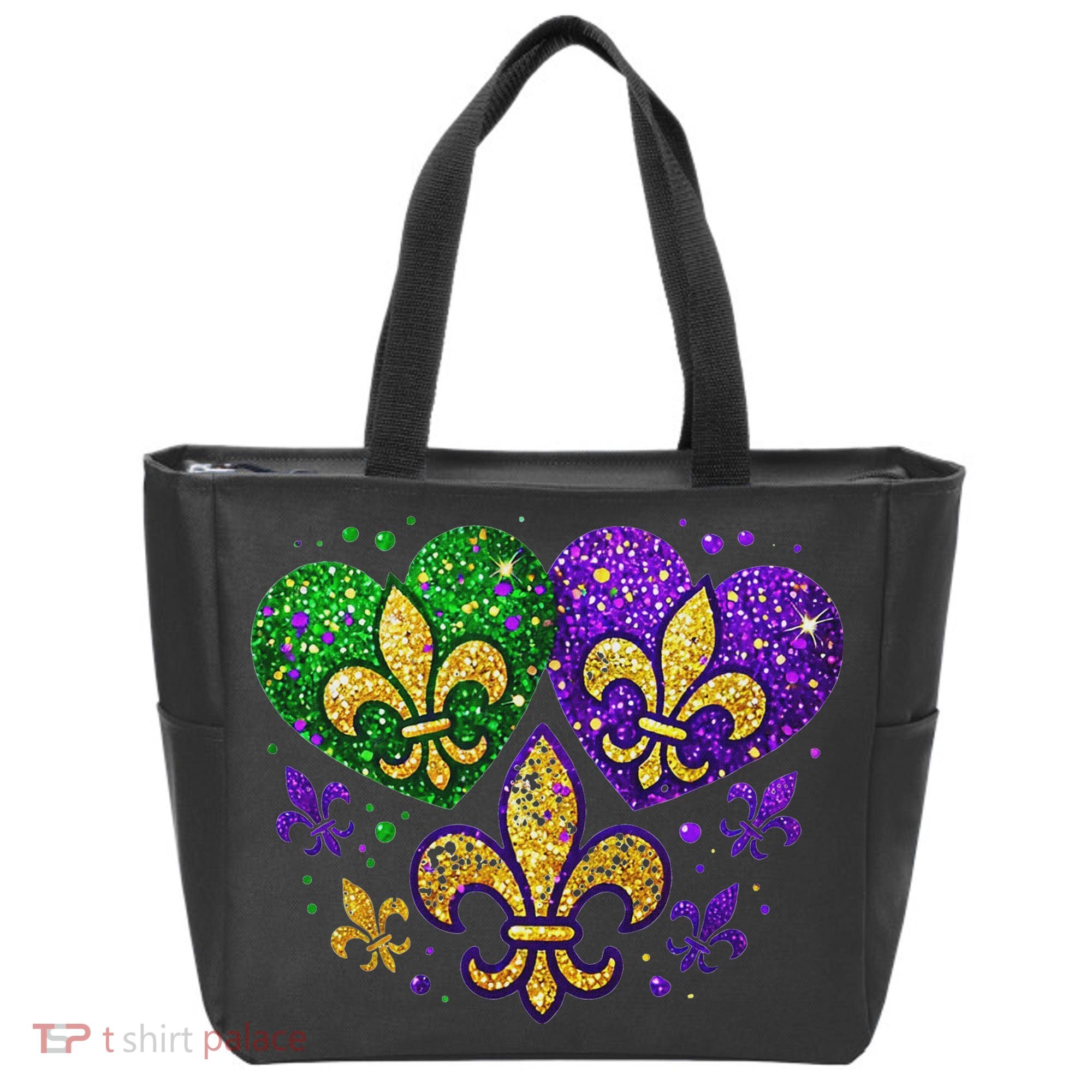 Mardi Gras Heart Fleur De Lis Symbol Carnival Women Tote Bag