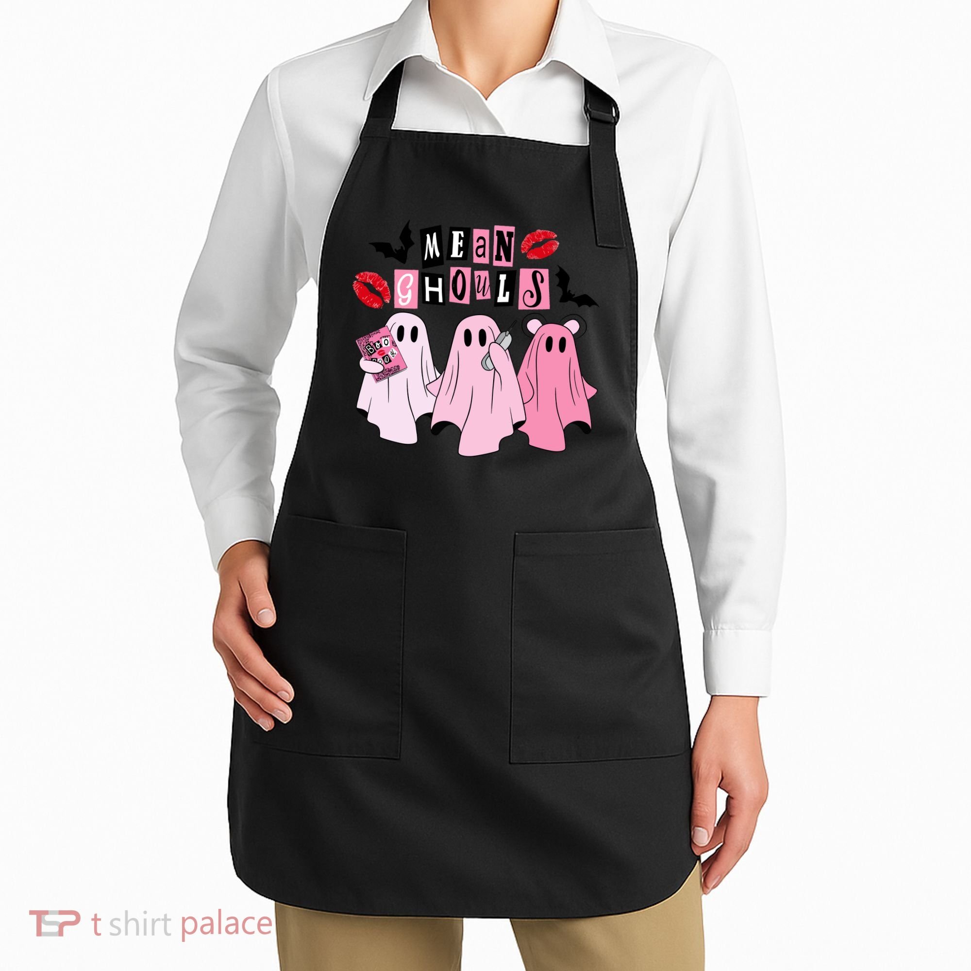 Mean Ghouls Halloween funny cow lover Apron