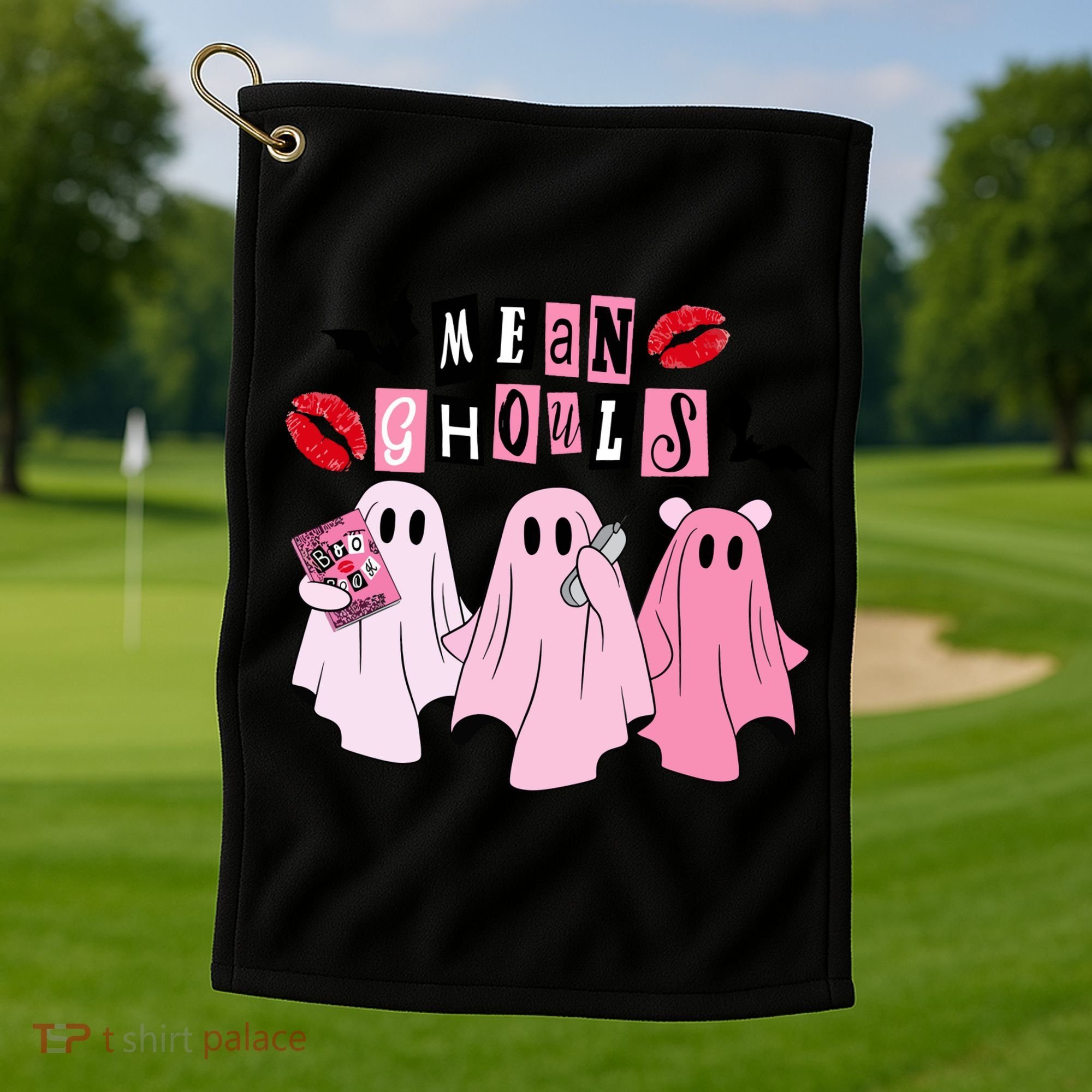 Mean Ghouls Halloween funny cow lover Golf Towel