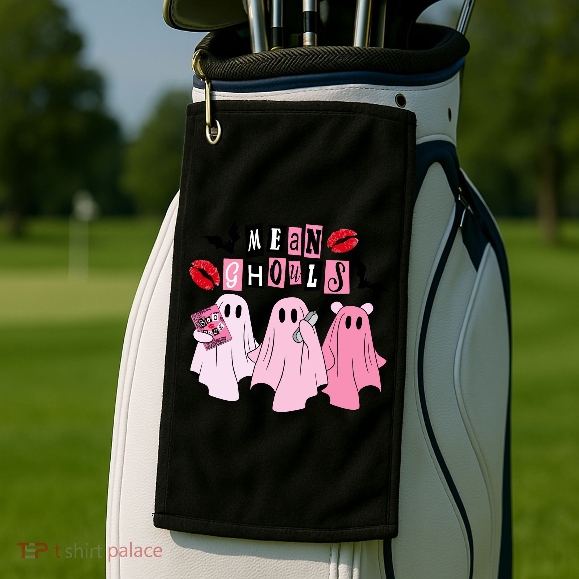 Mean Ghouls Halloween funny cow lover Golf Towel