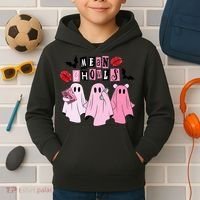 Mean Ghouls Halloween funny cow lover Kids Hoodie thumb 2