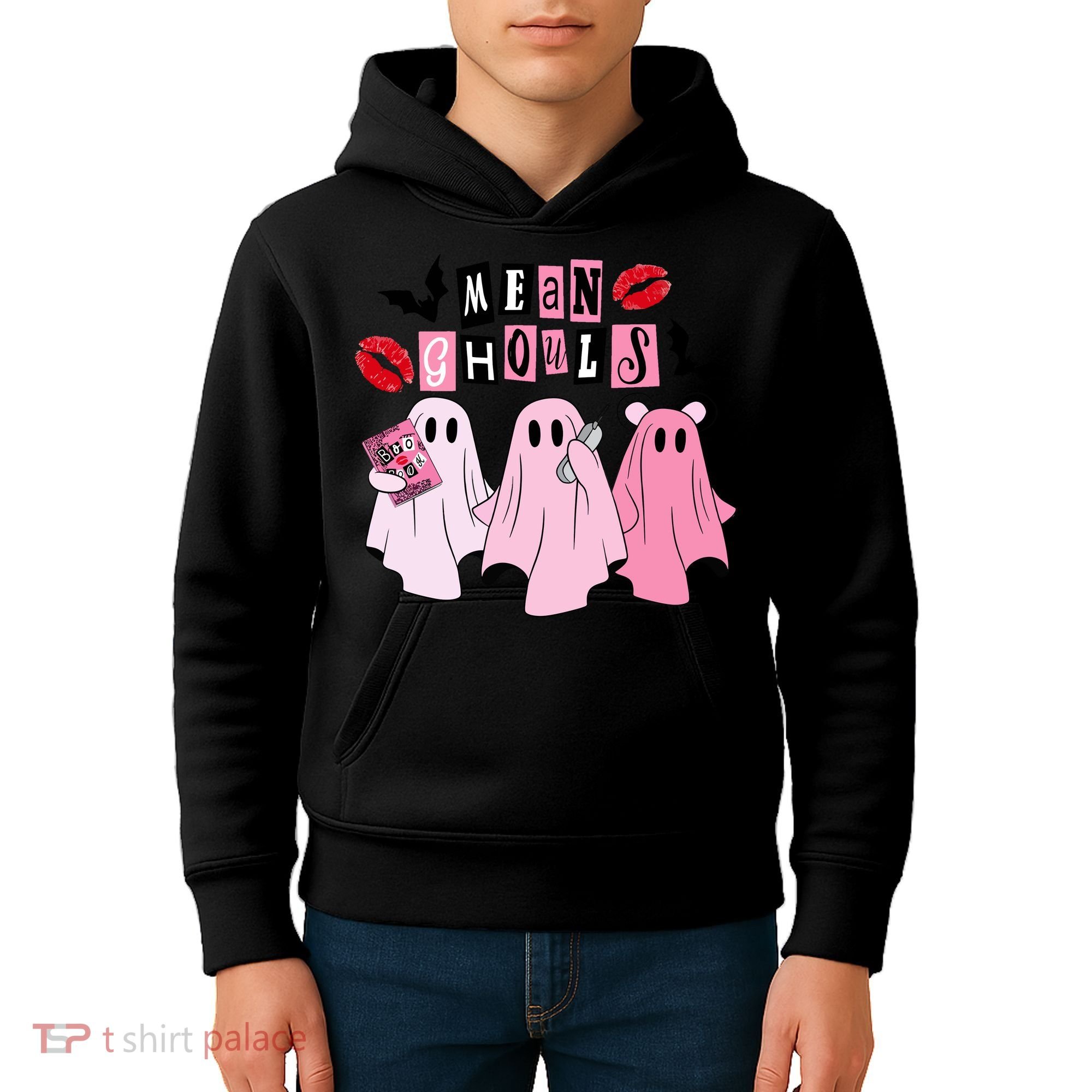 Mean Ghouls Halloween funny cow lover Kids Hoodie