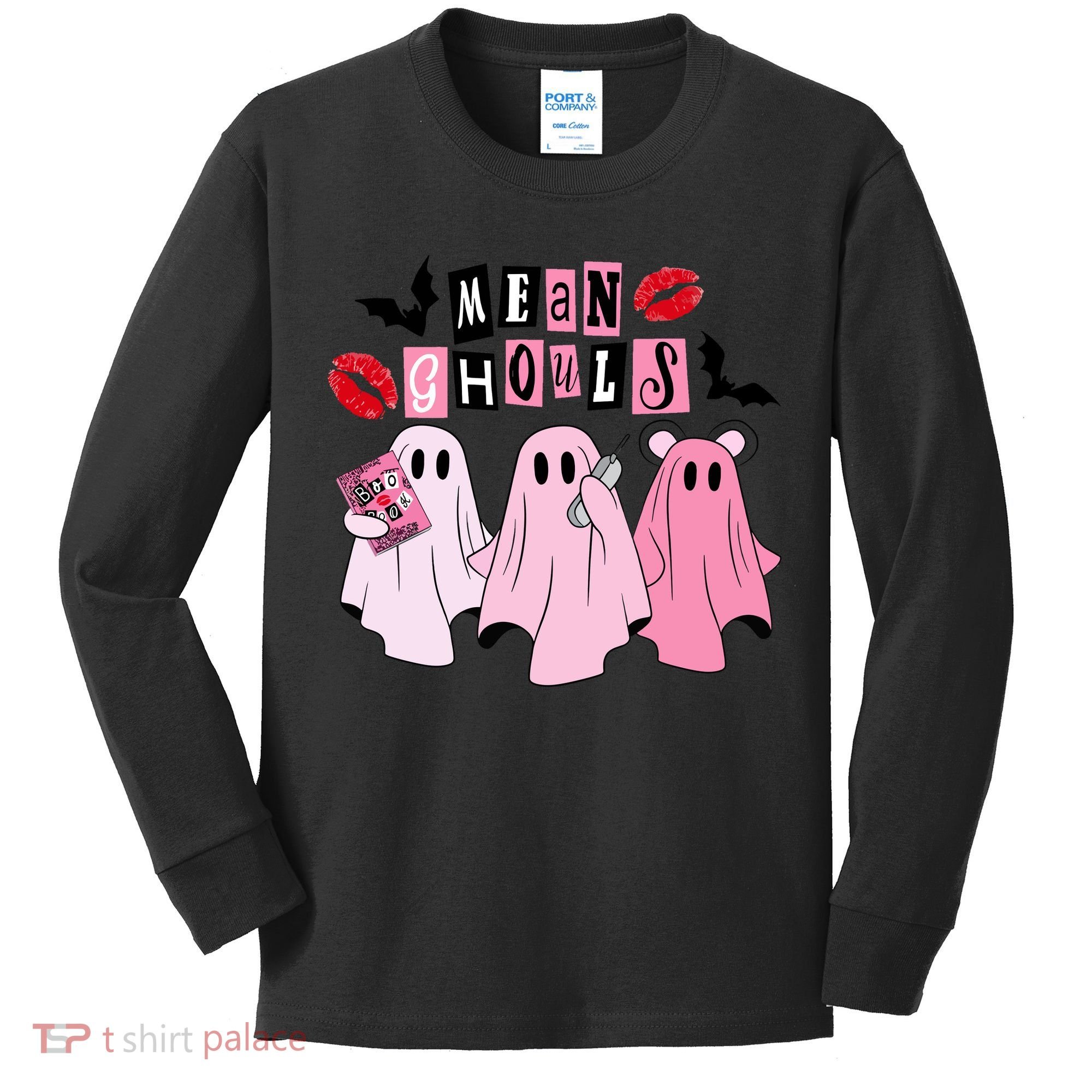 Mean Ghouls Halloween funny cow lover Kids Long Sleeve Shirt