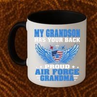 My Grandson Has Your Back Proud Air Force Grandma Military Cool Gift Coffee Mug thumb 2