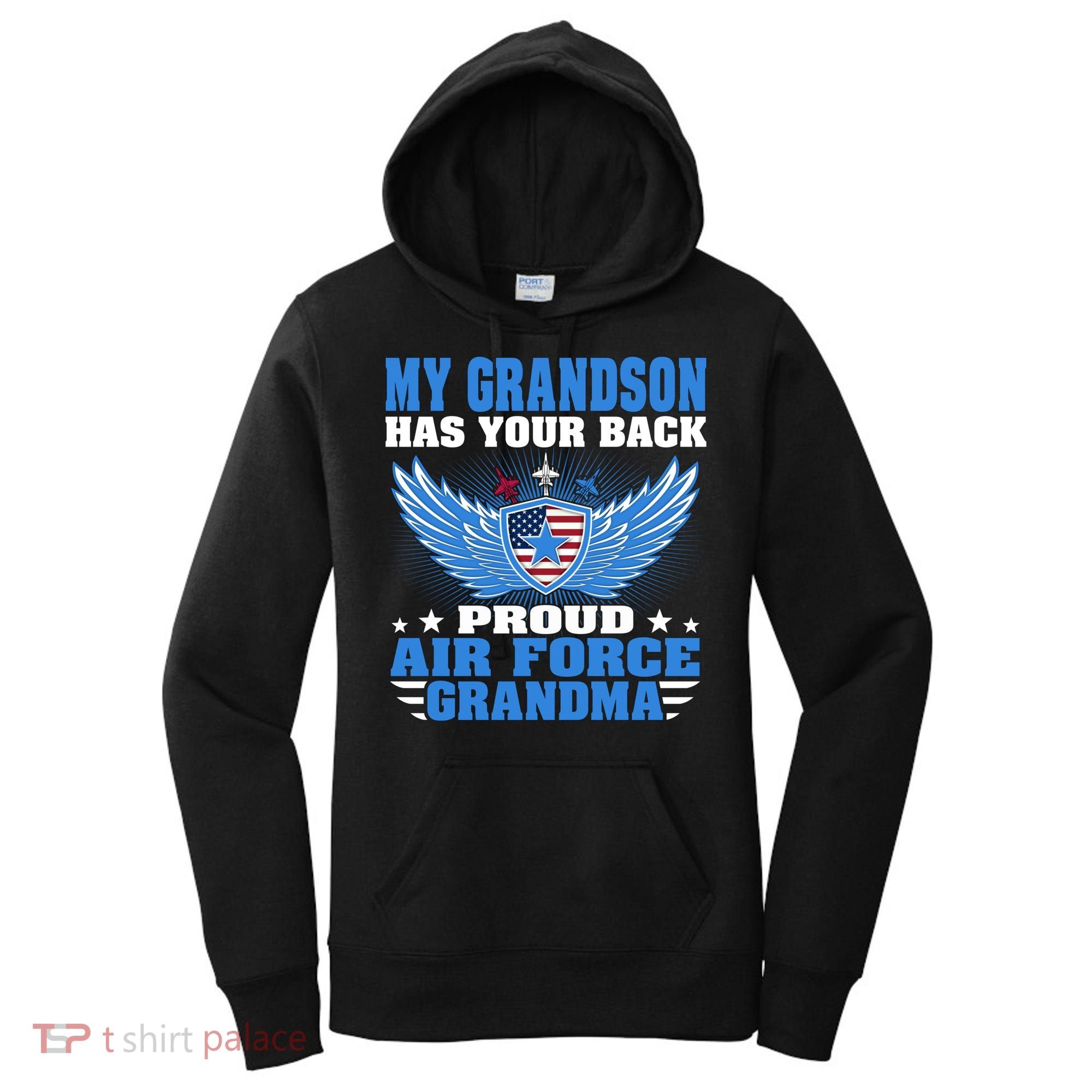 My Grandson Has Your Back Proud Air Force Grandma Military Cool Gift Women's Hoodie