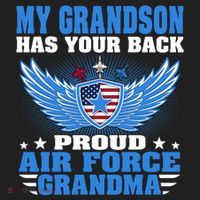 My Grandson Has Your Back Proud Air Force Grandma Military Cool Gift Hat thumb 2