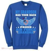 My Grandson Has Your Back Proud Air Force Grandma Military Cool Gift Sweatshirt thumb 0